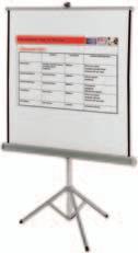 25 High quality 60 x 60 display Matte white fiberglass surface Easily secure to wall or ceiling Reliable screen retract springs Flame proof & mildew resistant Versatile, dependable & durable Stows