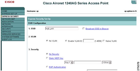 Connecting the Cisco 1520 Series Mesh Access Point to Your Network Map the SSID to the radio interfaces and define the role of the radio interfaces.