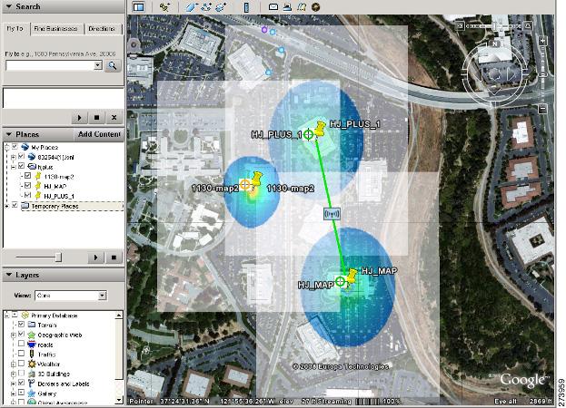 Adding and Managing Mesh Access Points with Cisco WCS Figure 108 Google Earth Map Page Step 4 Click Launch for the map you want to view (see Figure 109 and Figure 110).
