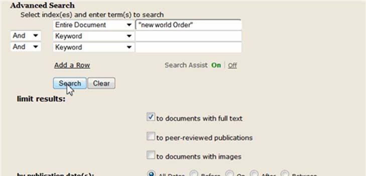 Search 3: Retrieve all full text articles in the Council on Foreign Relations journal, Foreign Affairs making reference to the term "New World