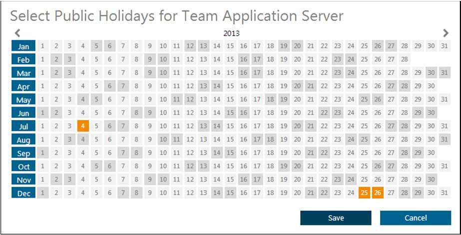 All public holidays are highlighted in the on-call calendar, making it easier for Team Leaders to balance the holiday on-call assignments between team members in order to prevent the same engineer