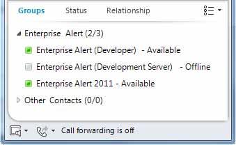 4 Setting up Microsoft Lync Server IM and Voice-Calls Enterprise Alert enables you to send and receive instant messages and voice calls through the Microsoft Lync Server.