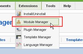 Click on Extensions, from the drop down menu that appears click on Module Manager, in