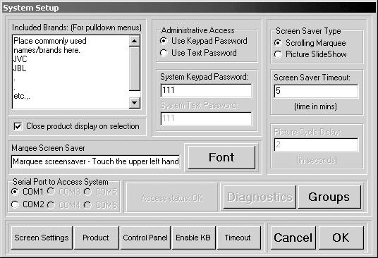 Initial Setup Press "Setup" to display the system configuration dialog (Figure 3). In the lower left section, select the serial port that is connected to the 970 module.