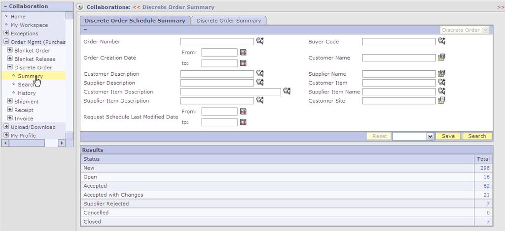 Order Management Summary continued Must display discrete order Click on the blue # that correlates to the desired