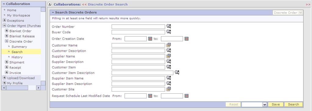 Order Management Search --You may search by any