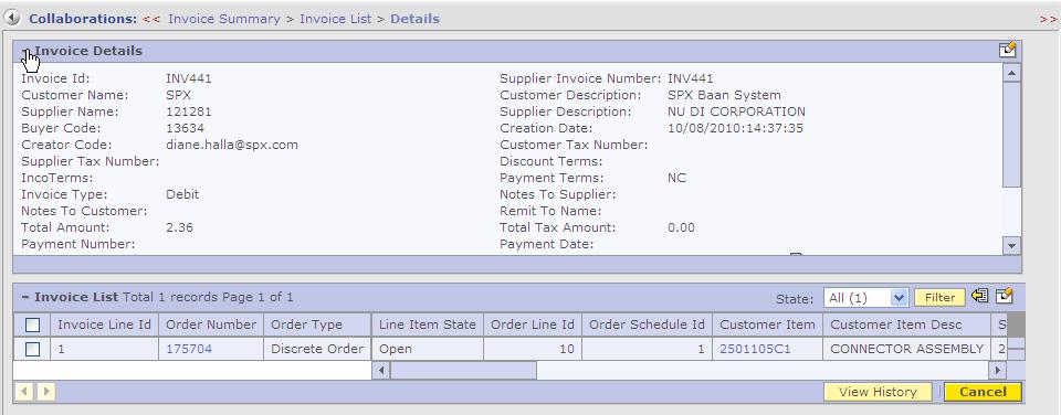 Viewing the Completed Invoice --Example of Complete Invoice-- 43