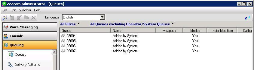 6.6. Administer Queues Select Queuing Queues from the left pane, to display a list of queues