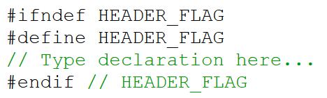 The preprocessor directives #define, #ifdef, and #endif The name HEADER_FLAG can be any unique name, but a reliable standard to follow is to