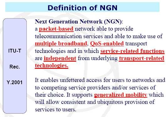 Definition of Next Generation Network ITU-D Forum Chisinau, Moldova, 24