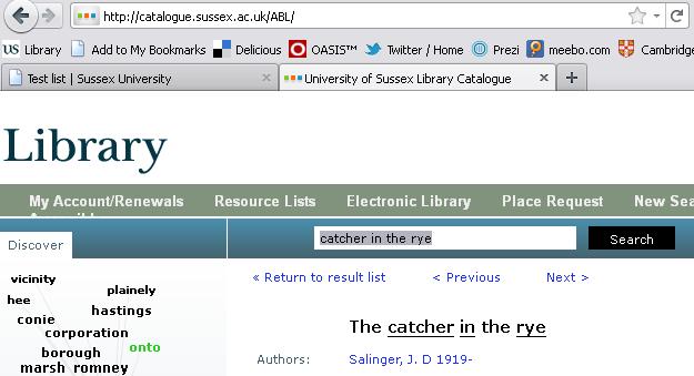 Adding books to your list 1. Open a new tab in your browser window and navigate to the Library catalogue. 2.