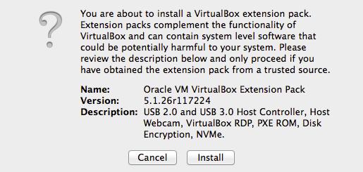 html 4: Install the Oracle VM VirtualBox Extension Pack (downloaded in step 2) Double click on the file