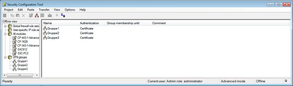Add two further groups. The groups are automatically given the names "Group2" and "Group3". 3.