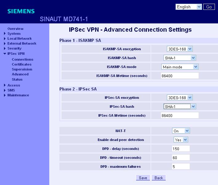 Configuring remote access via a VPN tunnel 5.3 Remote access - VPN tunnel example with SCALANCE M and SOFTNET Security Client 5.