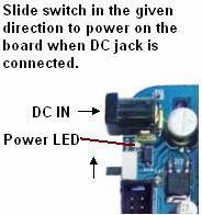 The slide switch is useful only when an external DC adapter is used.