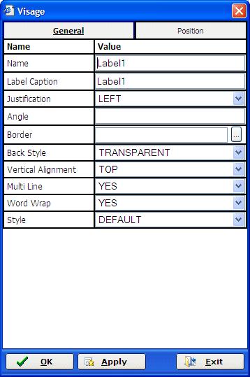 Standard Tab Label Element Label Element Right Click the element to view the Properties. You can amend the Properties if required.