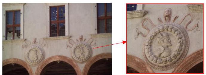Figure 4: 3D model of a relief realized using 5 images acquired with a 13.5Mpixel camera equipped with a 135 mm objective.