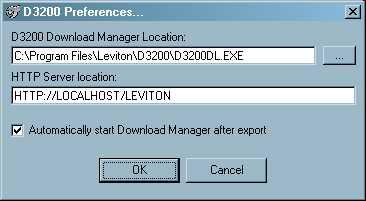 Displays the location of the HTTP Server (LPDS) OK closes the window, saving the changes Check this box to automatically start the Download manager after export.