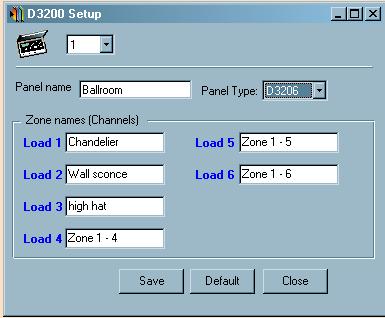 Dimensions D3200 Software Instructions Page 7 of 29 Pull down menu to choose the panel number, from Panels 1-31.