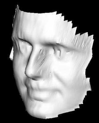and FACE2 at higher compression ratio Figure 13: Top: FACE1 shows decompressed 3D surface with texture and shaded at compressed size 18.