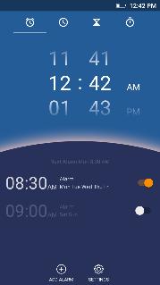 Alarm Clock Click on the Clock icon then click the alarm tab to enter the alarm clock interface.
