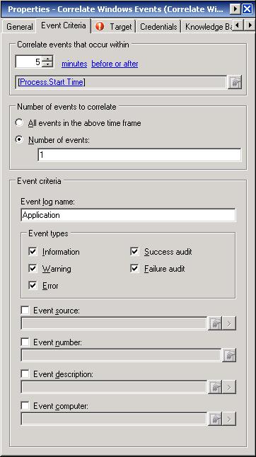 Defining the Correlate Windows Events Activity Chapter 5 Using Windows Activities Step 2 On the General tab, enter the following information: Field Display Name Type Name of the activity Display-only.