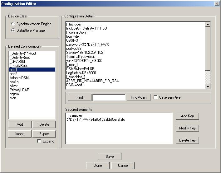7. To modify the settings of a DSM, set Device Class to DataStore Manager and highlight the specific DSM in the list.