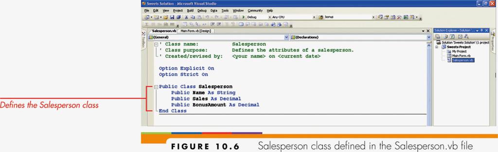Example 1 Using a Class that Contains Public Variables