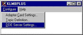 5 DDE Server Settings Command A number of parameters that control the internal operation of the Server can be set.