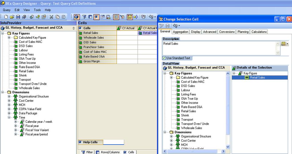 7. Right click on the first cell in the column and create a new selection.