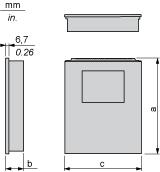 Dimensions Drawings Dimensions Product Reference a b c XBTGK2120 XBTGK2330 265 mm/10.