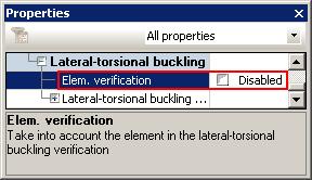 Figure 262: Disabling the Element verification option Unselect all the elements of the structure by pressing <Esc>.
