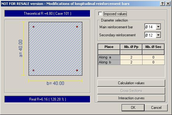 Access the Modifications of longitudinal reinforcements bars dialog box: In the Properties window, go to the Design experts category.