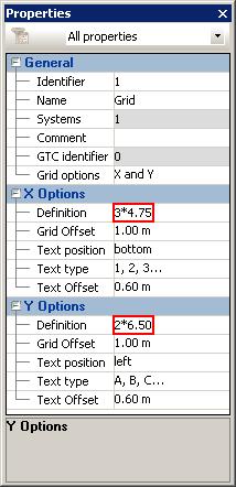Modifying the grid properties 1. Click the grid to select it. 2.