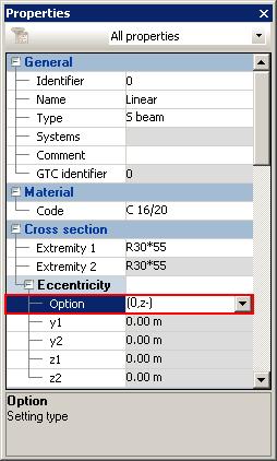 Cross section From the Extremity 1 drop-down list select the R30*55 cross section.