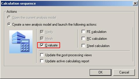 In the Calculation sequence dialog box: Figure 168: Pilot - Analysis button Select the Evaluate option to verify the elements connectivity after the meshing.