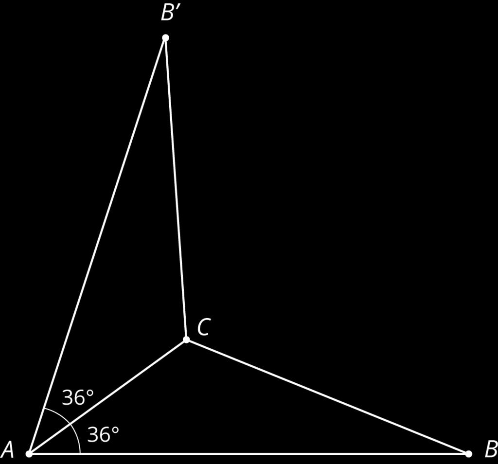 We can reflect triangle across side to form a new triangle: Because points and are on the line of reflection, they do not move. So the image of triangle is.