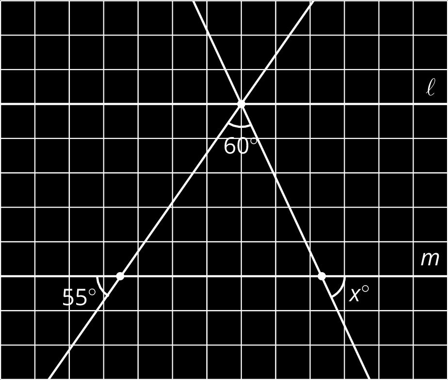 Are you ready for more? Parallel lines and are cut by two transversals which intersect in the same point. Two angles are marked in the figure. Find the measure of the third angle. 14.