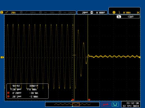 OPERATION Example Settings: Mode=Time, Tup=1 msec, VAC=100V, Freq=50Hz, Ramp output=on.