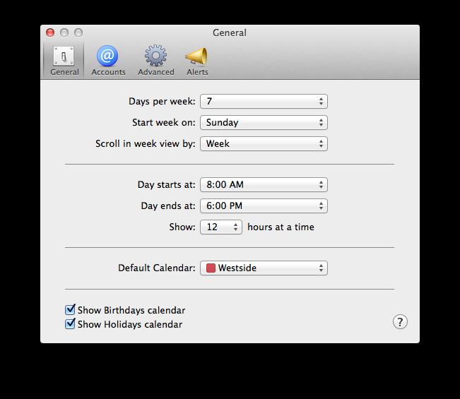 Changing your default calendar You can set your default calendar by going to Calendar->Preferences and then selecting the calendar you would like as your default.