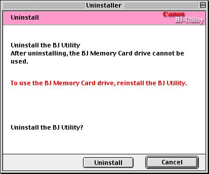 Using the Memory Card Utility (Macintosh) 4 If a message like the one below