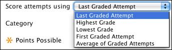 My Grades shows students their scores on the most recently graded assignment attempt or your selection in the Score attempts using drop-down list, as soon as that item is scored.