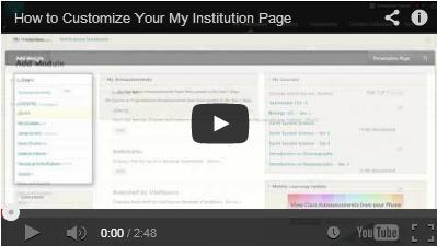 Modules on the My Institution tab collect information from all the courses you are enrolled in, giving you a total picture of news and activity for your courses.