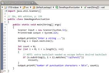 Example (count punctuation) Write a program that inputs a string from the user.