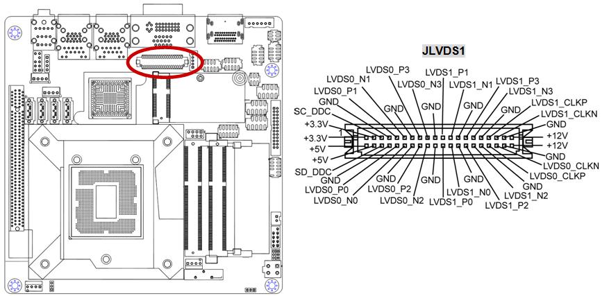 LVDS Connector: JLVDS1 (Hirose.
