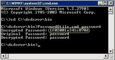 Set the account and password in the DC Directory initialization file.