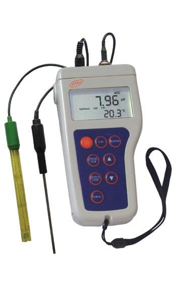 45) Messages on the LCD to make the calibration easy and accurate readings with manual or automatic temperature compensation calibration using buffers with 0.