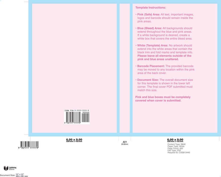 COVER SETUP : PERFECT BOUND COVER SETUP : PERFECT BOUND Pink (Safe) Area All text, important images, logos and the barcode should all remain inside the pink area. This area lies 0.