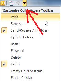 you re using on the Ribbon. By default, it shows the Check Inbox and Undo commands.