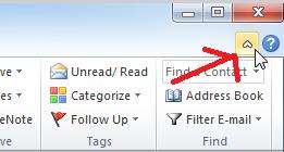 The commands on the Ribbon will change depending on which view you select in Outlook.